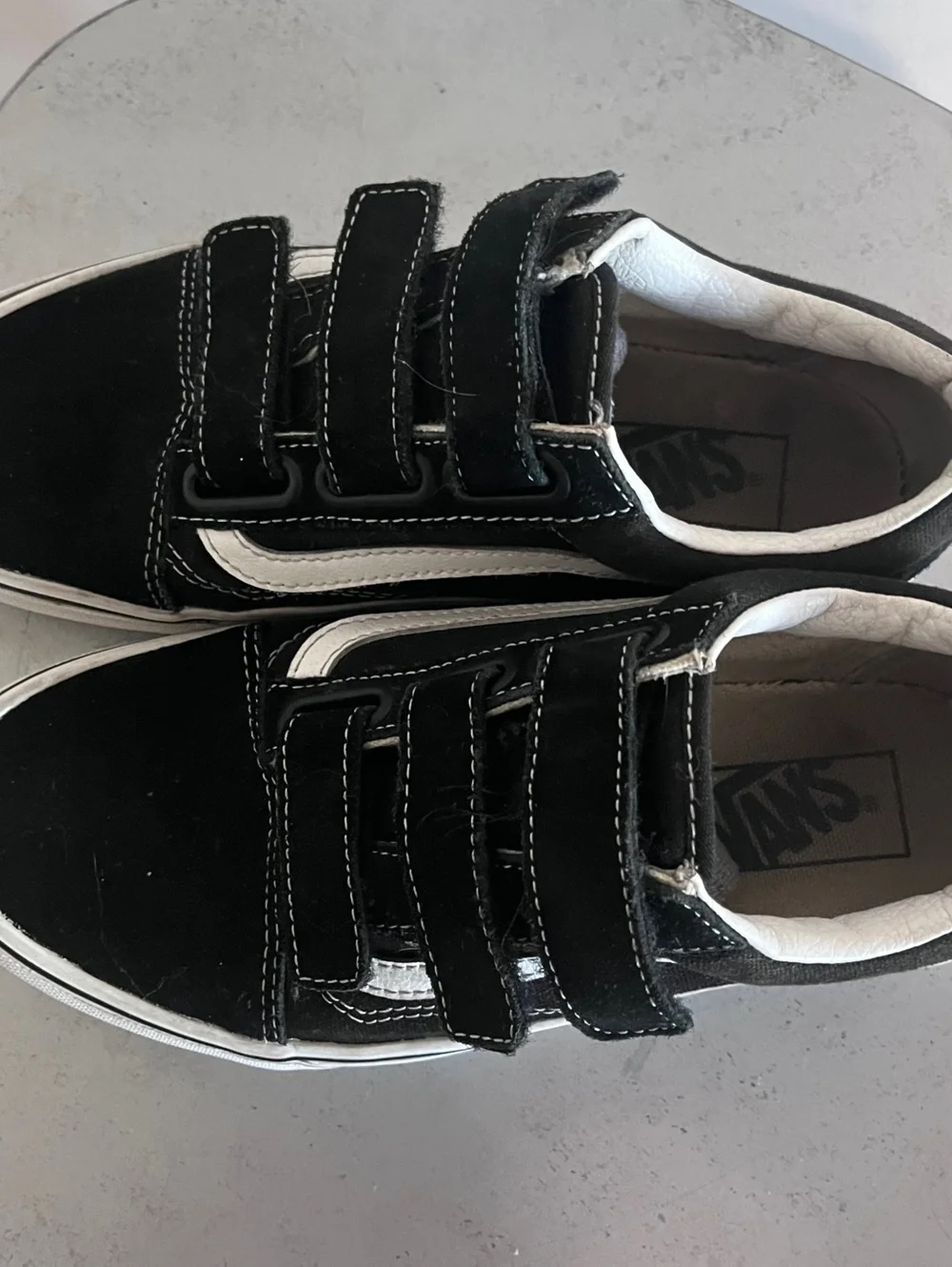 Vans Skater Old Skool V Black White Sneakers Men’s 6.5 Women’s 8 Velcro